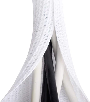 Funda de cable blanca de 6,6 pies - 1/2 pulgada, organizador de cables para computadora de escritorio PC TV, Wi Foto 1 de 4