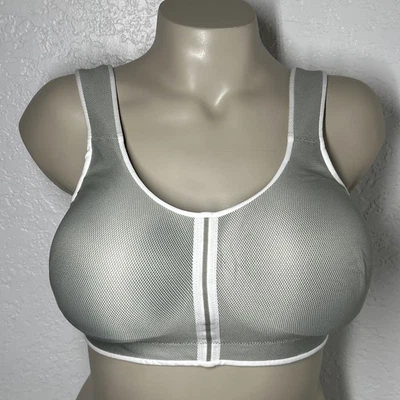 Anita Active Cosamia Dove Wireless Soft Bustier Sports Bra 42D Gray White - Image 1 of 4