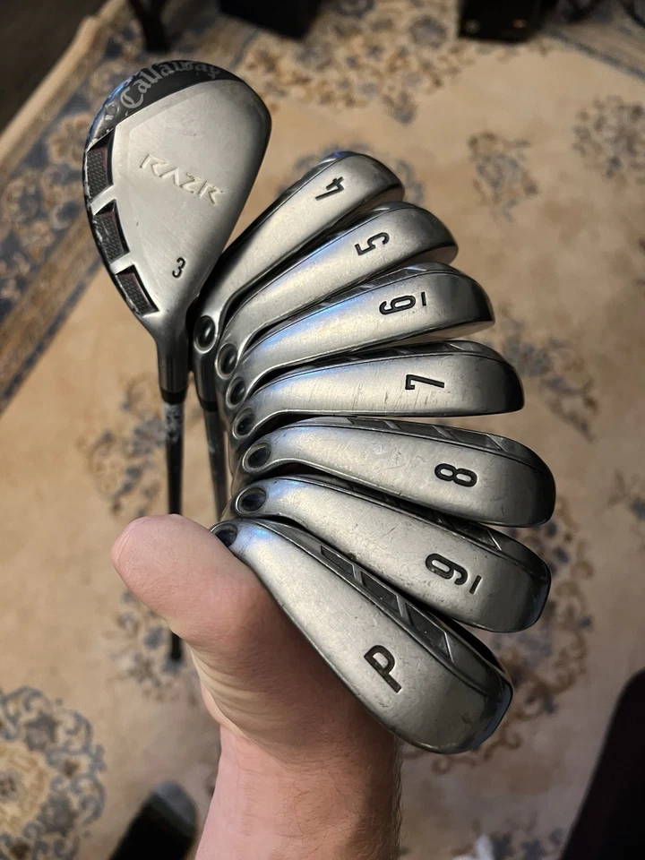 Callaway Razr X Iron Set 4-9, P +3 Hybrid Club Steel Shafts RH Regular Flex - Image 1 of 4