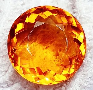 Runde Form Lose Edelstein Orange Topas 55.60 Karat Zertifiziert - Picture 1 of 6