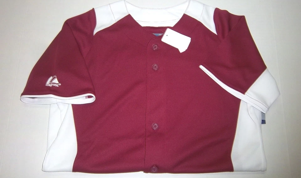 Новый с Ярлыками для мальчиков $36 Majestic классный основание красный/белый кнопка спереди бейсбольная футболка XL 18/20 - Изображение 1 из 1