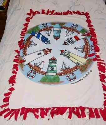  FAROS*TIRO DE VELLÓN 32"X50" Manta roja atada a mano, por Mariann Hudak Foto 1 de 4