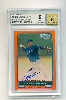 2012 Bowman Chrome - BGS 9 CHESLOR CUTHBERT, 5/25 ORANGE Refractor AUTO #BCP58 - Image 1 of 2
