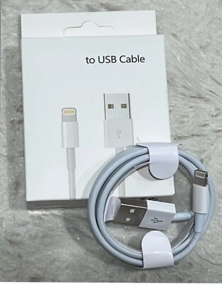 USB Data Fast Charger Cable Cord For Apple iPhone 5 6 7 8 X 11 12 13 14 Pro Max - Image 1 of 4