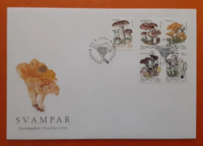 SWEDEN 1996 FDC Mushrooms Mi 1950, HB244 Scott 2186-90 Superb 3443 - Image 1 of 2