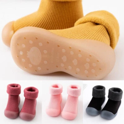 Baby Toddler Anti-slip Slippers Girl Boys Kids Thermal Cotton Socks Shoes Winter - Image 1 of 4