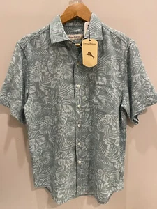 NWT Tommy Bahama Men's GREEN Button Up Shirt Fallen Leaves Woven SZ S - Picture 1 of 3