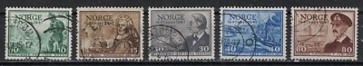 NORUEGA: 1947 SC#280-81,283-84,289 Usado Establecimiento del Correo Noruego de T Foto 1 de 2