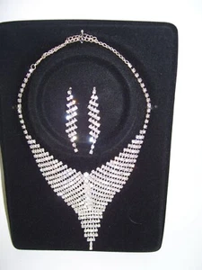 Vintage Strass Halskette und Ohrringe - Bild 1 von 3
