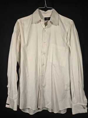 Camisa de vestir para hombre IKE Behar NY personalizada marfil con botones cuello 16,5 48 pecho Foto 1 de 4