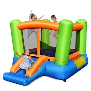 Inflatable Bounce House Kids Jumping Playhouse Indoor & Outdoor Without Blower - Picture 1 of 10