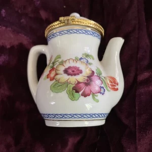 Teekanne Figur floral Goldrand Vintage japanische Keramik Handarbeit handbemalt - Bild 1 von 6