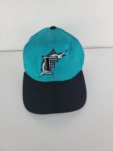 Vintage Florida Marlins Sports Specialties Plain Logo Teal SnapBack MLB Hat - Picture 1 of 19