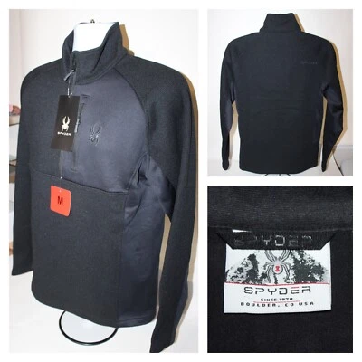 NWT Mens SPYDER 1/2 Zip Fleece Lined Pullover Knit Sweater Jacket : Size M - Image 1 of 4