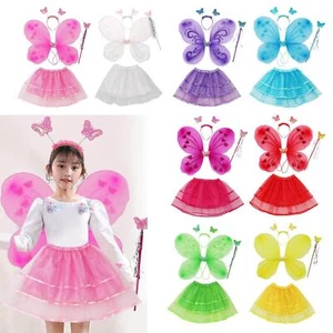 4Pcs Girls Princess Fairy Costume Set with , Tutu, and Floral Wreath for - Picture 1 of 25