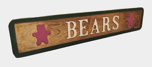 Letrero de madera de colección OSOS placa oso de peluche coleccionista hecho a mano colgar arte de pared decoración 28" - Imagen 1 de 11