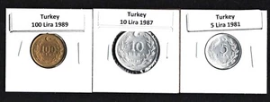 TURKIYE 1981-1989 SET OF 3 COINS - Bild 1 von 2