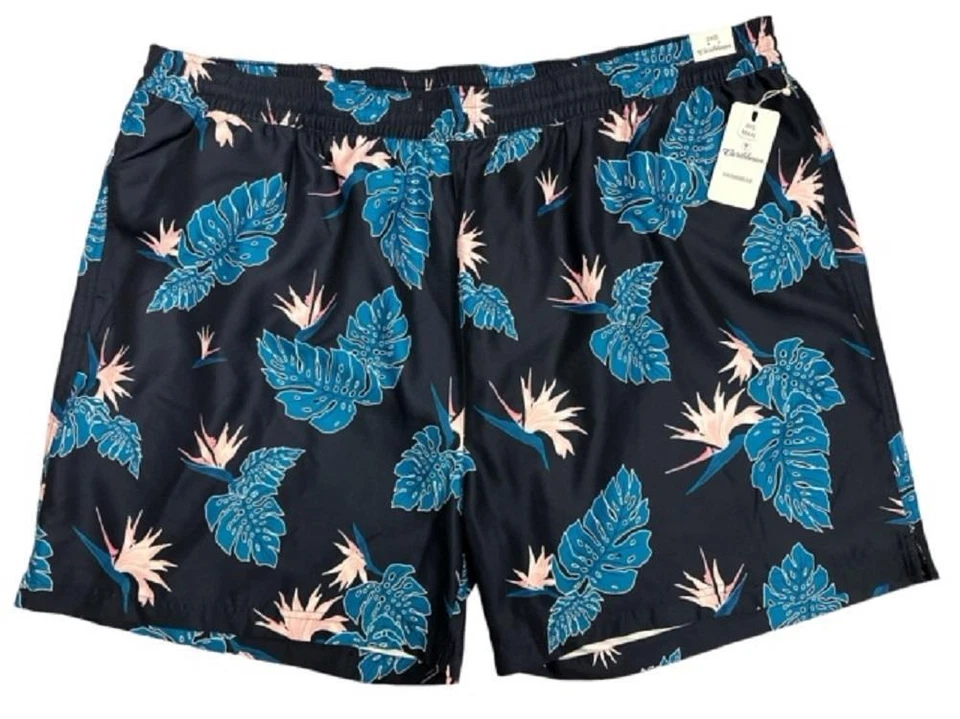 Bañador Caribbean 3XB azul marino hojas tropicales playa bolsillos forro de malla Foto 1 de 1