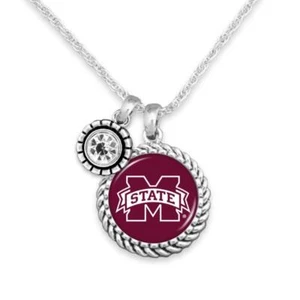 Mississippi State Bulldogs Olivia Necklace Silver Chain Jewelry Gift MSU - Picture 1 of 1