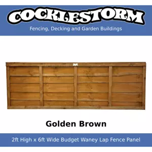 More details for 2ft high x 6ft wide golden brown fence panel - free delivery within 60 miles