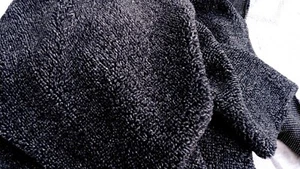 Heavy Weight Black & White Fleece Fabric-72" wide x 61"- Thick Pile - Jacket - Picture 1 of 2