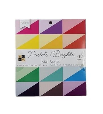 DCWV Pastels/Brights Mat Stack Double-Sided Printed Cardstock 6"x6" 42 Sheets - Image 1 of 4