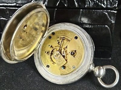 ТЯЖЕЛАЯ МОНЕТА СЕРЕБРО 18s 15 драгоценностей Elgin G.M. Карманные часы Wheeler 59 мм! - Изображение 1 из 4