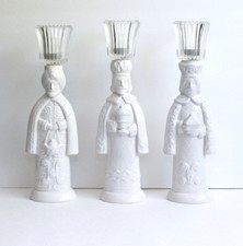 Mid Century Wise Men 3 Kings Ceramic Candle Candlestick Holder Vtg