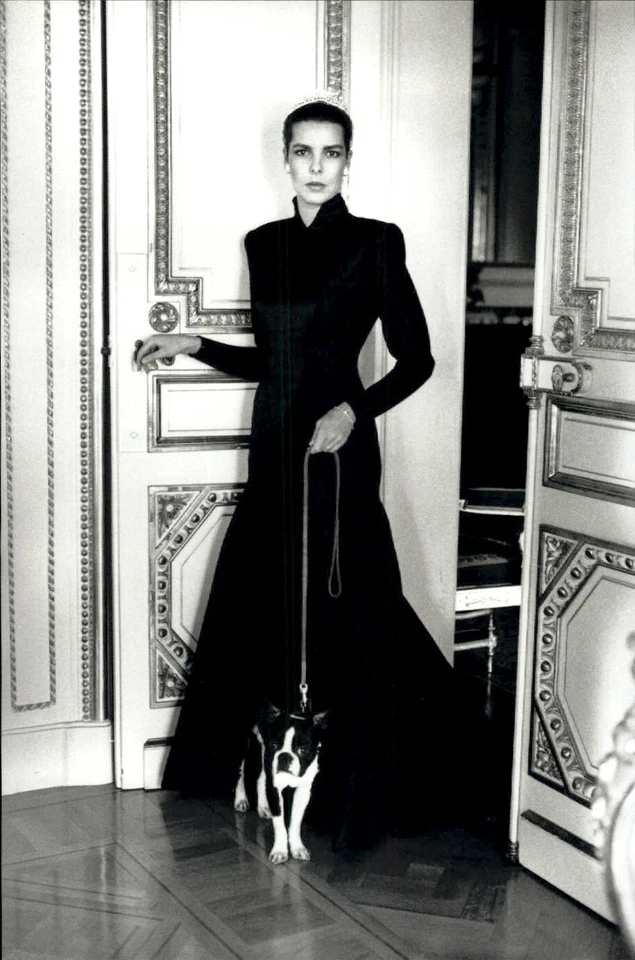 Helmut Newton 1993 princesa Carolina de Mónaco Boston Terrier arte foto grabado Foto 1 de 1
