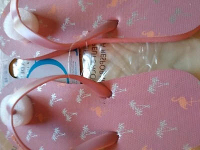 OP Ocean Pacific Girl's Flip Flop Sandals Various Sizes Pink printed - Image 1 of 4