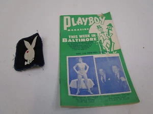 Vtg Original Playboy Bunny Embroidered Patch Red Eye & Knockoff Magazine - Picture 1 of 12
