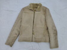 WOMENS ALDO LINED SUEDE LEATHER JACKET TAN/LIGHT BROWN SIZE M #5212