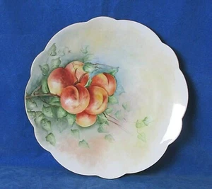 LIMOGES HAND PAINTED CHARGER WITH LUSCIOUS PEACHES ARTIST SIGNED C: 1891   - Picture 1 of 5