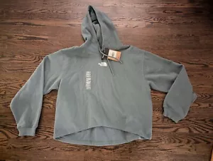 The North Face Women's 2XL Evolution Hi-Lo Cropped Oversize Hoodie Blue/GreenNWT - Picture 1 of 5
