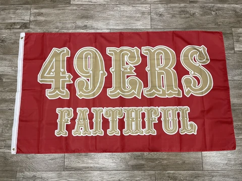 San Francisco 49ers Flag 3' x 5' Banner Quest For 6 Forever Faithful NFC 2022 Cover