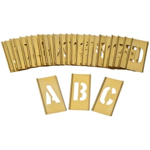CH Hansen BRASS INTERLOCKING STENCIL SET A-Z 33Pcs 50mm, 75mm Or 100mm USA Made - Picture 1 of 4