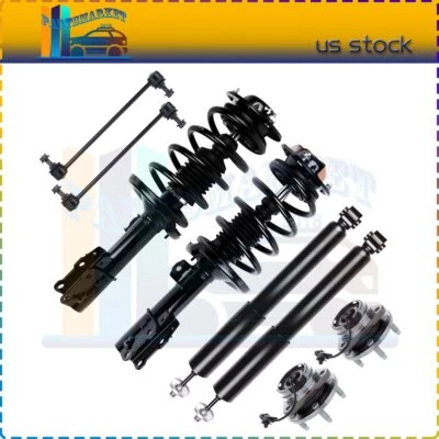 Front Strut + Rear Shock + Wheel Hub + Sway Bar Links For Saturn Aura 2007-2009 - Image 1 of 4