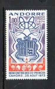 ANDORRA (FRANZÖSISCH) POSTFRISCH 1974 SGF258 Treffen der Co-Prinzen, Cahors - Bild 1 von 1