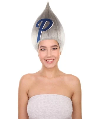 Peluca gris troll puntiaguda unisex para adultos, HW-1407A Foto 1 de 4