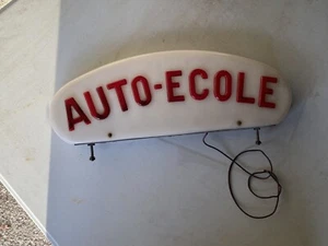 Automobilia enseigne lumineuse panneau de toit AUTO ECOLE double face - Imagen 1 de 10