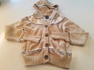 Girls Gap Kids Button Down Snowflake Sweater M Medium 8 - Picture 1 of 3