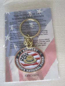 I Support America's National Parks Metal Keychain Stars Stripes/NIP/SURGERY $$ - Picture 1 of 1