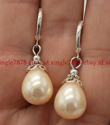 Fashion 12x16mm Multicolor South Sea Shell Pearl Leverback Dangle Earrings - Image 1 of 4