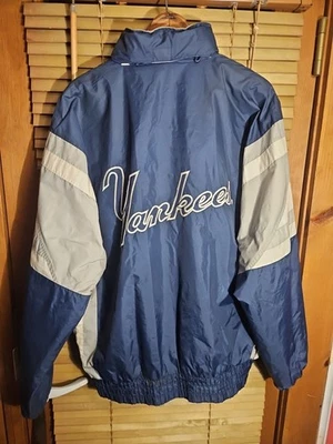 Chaqueta cortavientos vintage envejecida años 90 Starter New York Yankees cremallera completa M Foto 1 de 4