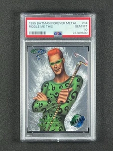 1995 Batman Forever Metal Riddle Me This The Riddler #14 PSA 10 Gem Mint - Picture 1 of 2