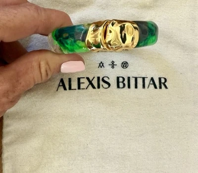 Pulsera Alexis Bittar Líquida Lucita 1100% Auténtica Transparente/Multi Bisagra Agotada Foto 1 de 4