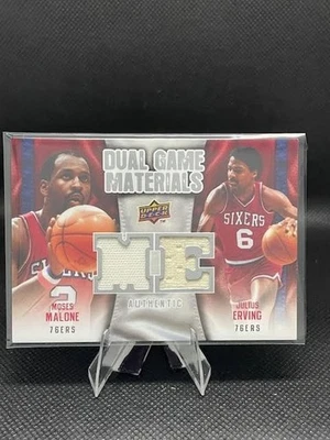 2009-10 Upper Deck Dual Game Materials Moses Malone Julius Erving #DG-EM HOF - Изображение 1 из 2