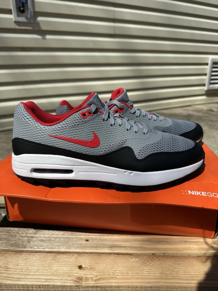 Zapatos de golf Nike Air Max 1 G gris partículas rojo universitario (CI7576-002) talla 12 Foto 1 de 4