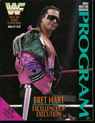 EB3316 BRET HART  TED DIBIASE   signed Vintage Wrestling Magazine w/COA Foto 1 de 4