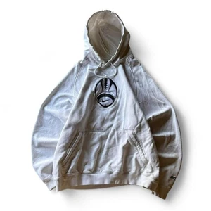 Felpa con cappuccio vintage Y2K essenziale Nike football center swoosh taglia XL! - Foto 1 di 7